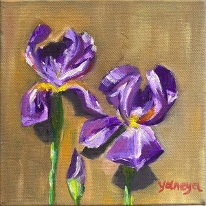 Irises Original oil painting contemporary art floral painting impressionism
